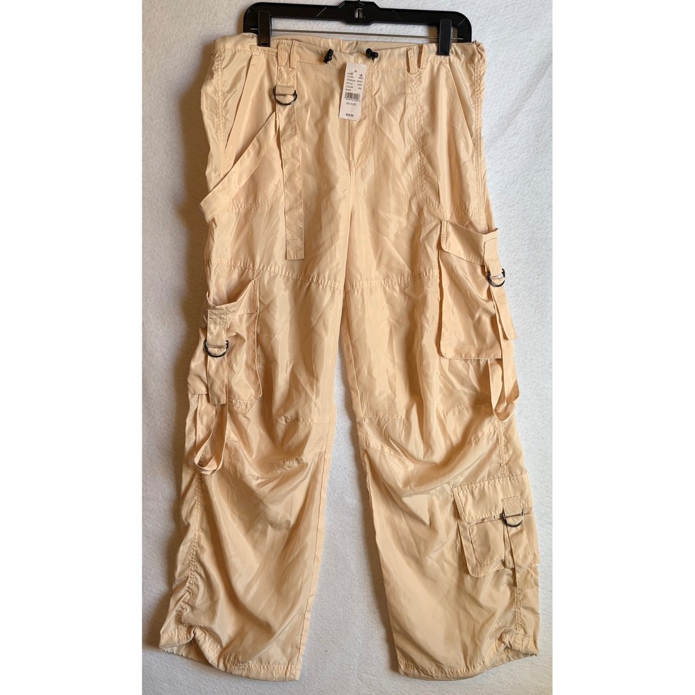 PacSun LA Hearts‎ Cargo Pants XS Bone Beige Utility Y2K Parachute Streetwear NWT